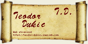 Teodor Dukić vizit kartica